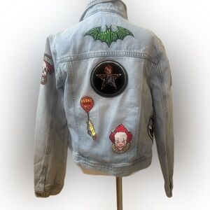 The Children's Place Light Blue Jean Jacket with Patches